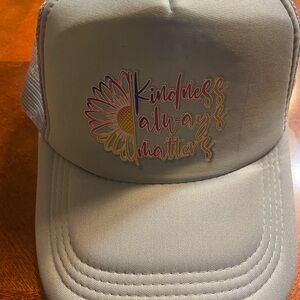 Gray Trucker Hat with Kindness Graphic